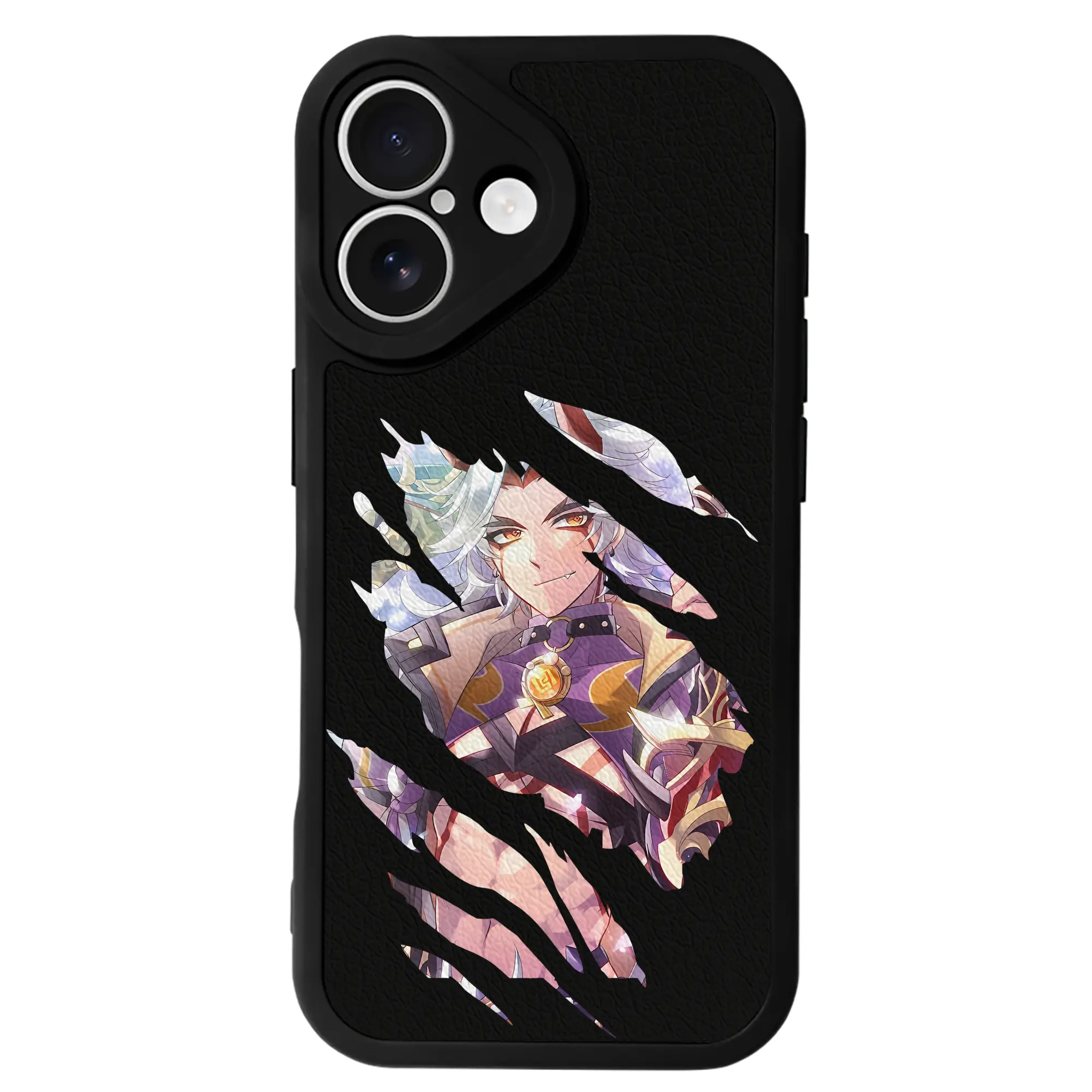 原 神 グッズ 荒瀧 一 斗 - IPhone 16シリーズ対応 ・ シリコンスマホケース ・ レザー調 ・ 高精度フィット ・ 耐衝撃 ・ ワイヤレス充電対応 ・ 精密カット